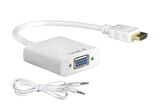 Ancheyn HDMI to VGA Dönüştürücü Kablo Ses Destekli Adaptör Çevirici PS3 Kulaklık Monitör Tv Led Uydu 4548