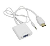 Ancheyn HDMI to VGA Dönüştürücü Kablo Ses Destekli Adaptör Çevirici PS3 Kulaklık Monitör Tv Led Uydu 4548