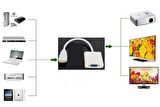 Ancheyn HDMI to VGA Dönüştürücü Kablo Ses Destekli Adaptör Çevirici PS3 Kulaklık Monitör Tv Led Uydu 4548
