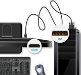 Ancheyn Hdmi To Dvi 24+1 Çevirici Çift Yönlü Monitör Kablosu 3 Metre 4633