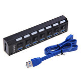 Ancheyn 7 Port USB 3.0 ve USB 2.0 Hub Anahtarlı Çoklayıcı Çoğaltıcı Switch 5258