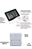 Termometre Dijital Sıcaklık Ve Nem Ölçer Duvar Tipi Masa Tipi Lcd Ekran Saat Alarm