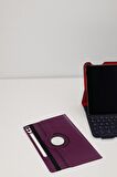 Galaxy Tab S9 FE Plus 12,4 inç Uyumlu Fuchsia 360 Dönebilen Standlı  Kılıf