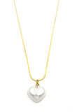 İnci Kalp Kolye - Altın