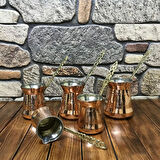 Sultan Bakır Cezve Takımı - Kalın Bakır