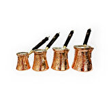 Paşa İşlemeli Bakır Cezve Takımı