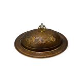 30 cm Oksitli İşlemeli Bakır Kayık Sahan