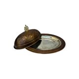 30 cm Oksitli İşlemeli Bakır Kayık Sahan