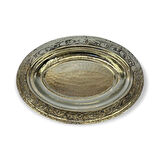 25 cm İşlemeli Bakır Kayık Tabak