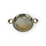 Bakır İşlemeli Eskitme Tava 22 cm