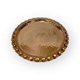 Dövme Bakır Çirtikli Tepsi 24 cm