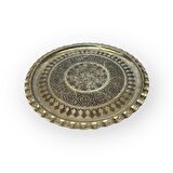 Kalaylı İşlemeli Çirtikli Bakır Tepsi 35 cm