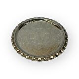 İşlemeli Çirtikli Nikelajlı Bakır Tepsi 24 cm