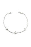 Taşlı Yonca Bileklik - Gümüş
