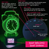 UpWay 3D İllüzyonlu RGB Işık Animasyonlu Çalar Masa Saati Gece Lambası 