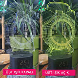 UpWay 3D İllüzyonlu RGB Işık Animasyonlu Çalar Masa Saati Gece Lambası 
