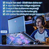 UpWay UpWay 3600RPM 4 Turbo Fanlı 7 Kademe Yükseklik Ayarlı Led Işıklı Soğutuculu Katlanabilir Dizüstü Laptop Standı 