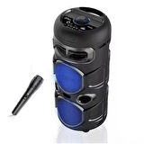 UpWay Mikrofonlu Led Işıklı AUX USB TF Kart Destekli FM Radyolu Stereo Bluetooth Hoparlör