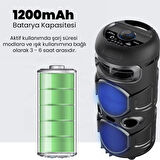 UpWay Mikrofonlu Led Işıklı AUX USB TF Kart Destekli FM Radyolu Stereo Bluetooth Hoparlör