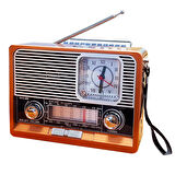 Upway Güneş Enerjili Fenerli Şarjlı Retro Bluetooth Hoparlör FM AM SW Nostaljik Acil Durum Radyosu