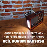 Upway Güneş Enerjili Fenerli Şarjlı Retro Bluetooth Hoparlör FM AM SW Nostaljik Acil Durum Radyosu