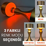 UpWay Dekoratif Retro Modern Tarz Dokunmatik 3 Modlu Şarjlı Golden Masa Lambası