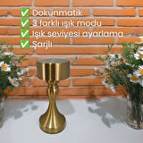 UpWay Dekoratif Retro Modern Tarz Dokunmatik 3 Modlu Şarjlı Golden Masa Lambası