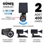 UpWay Sahte Kamera Görünümlü Sensörlü Güneş Enerjili 1500mAh 400 Lümen Led Lamba 2 Adet 