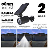 UpWay Sahte Kamera Görünümlü Sensörlü Güneş Enerjili 1500mAh 400 Lümen Led Lamba 2 Adet 