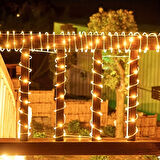 Güneş Enerjili Silikon Borulu 12M 100 LED Işık Zinciri – Se Geçirmez Dış Mekan LED Lamba