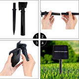 Güneş Enerjili Silikon Borulu 12M 100 LED Işık Zinciri – Se Geçirmez Dış Mekan LED Lamba