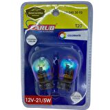 Carub Diadem Ampul Krom Amber Park Sinyal Ampulü Gündüz Farı T20 WY21/5W 12V Turuncu Işık Colormatik 2'li Takım