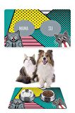 Popart Kedi Köpek Mama Altlığı Mama Paspası 50x35cm