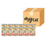 MYCAT TAVUK PARÇA ETLİ YAVRU KEDİ KONSERVESİ 12 Lİ  (400GR)