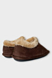 Unisex İçi Yünlü Kışlık Ev Ayakkabısı Panduf KAHVERENGİ