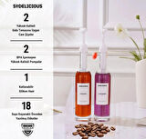 2’li Set | 250ml Pompalı Cam Şurup Şişesi- Kahve, 18 Çeşit Beyaz Etiket + Silikon Huni Hediyeli