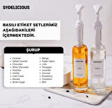 2’li Set | 250ml Pompalı Cam Şurup Şişesi- Kahve, 18 Çeşit Beyaz Etiket + Silikon Huni Hediyeli