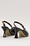 Kadın Sivri Burun Arkası Açık 8 Cm Topuklu Ayakkabı SİYAH