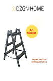 Dayanıklı 3+3 Özel Tasarım Hafif, Kaymaz, Metal Basamaklı Katlanır Merdiven