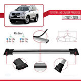 Toyota Land Cruiser Prado (J125) 2007-2009 Arası ile Uyumlu FLY Model Ara Atkı Tavan Barı Gri 2 Adet