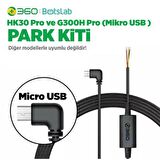 360+ Botslab G300H Pro/HK30 Pro Araç İçi Kamera 24 Saat Park Modu Kiti Akü Bağlantı Kablosu (Micro Usb)