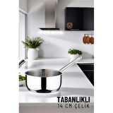  Kaçerola Tabanlıklı Paslanmaz Çelik 14 cm