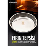 ModaCar Çelik Fırın Tepsisi 27 cm 304 Paslanmaz Çelik