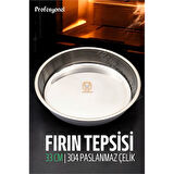 ModaCar Çelik Fırın Tepsisi 33 cm 304 Paslanmaz Çelik