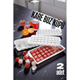 ModaCar Buz Kalıbı KARE İçecek Buz Kalıbı - Mutfak Buz Kalıbı Kolay Çıkarılır Buz Kalıbı 2 ADET
