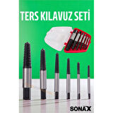 Modacar Ters Kılavuz 6 lı Set Saf Çelik Kırık Civata Vida Sökücü Kırılmış Vida Civata Sökme Aparatı