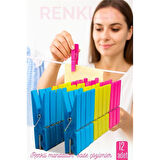 12 li Plastik Mandal Seti - Renkli, Dayanıklı, Çok Amaçlı Tutuş Ustası