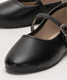 Kadın Ayarlanabilir Bantlı Günlük Babet Ayakkabı  SİYAH