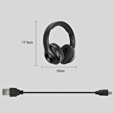 Ecotech P68 Kafa Üstü Bluetooth Stereo Kulaklık+Micro Sd Kart Yuvası Siyah