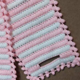 Uretti - Emine 9106 - 6378 El Örgüsü Çift Renkli 2’li Banyo Lifleri - Pembe